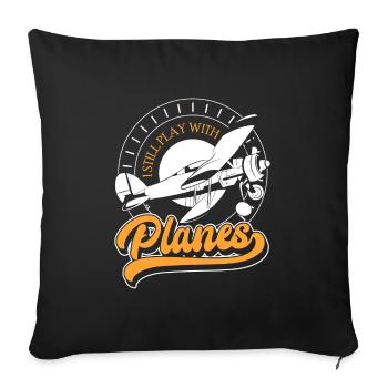 Model Aircraft Hobby Hobby Pilot Test Pilot - Sofa pillowcase 17,3'' x 17,3'' (45 x 45 cm) - black - Front