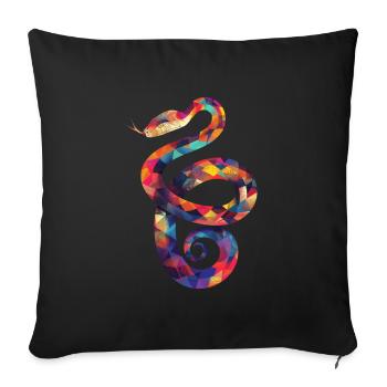 Illustration de Serpent coloré - Housse de coussin décorative 45 x 45 cm - noir - Devant