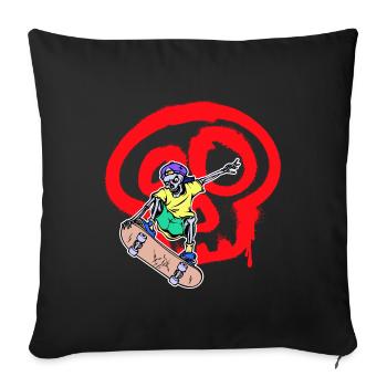 Drawing Illustration Tattoo Graffiti Street Art - Sofa pillowcase 17,3'' x 17,3'' (45 x 45 cm) - black - Front