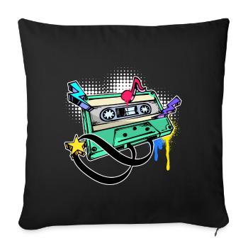 Funky Graffiti Street Art Drawing Illustration - Sofa pillowcase 17,3'' x 17,3'' (45 x 45 cm) - black - Front
