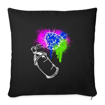 Graffiti Spray Can Art Street Art Pulvérisateur - Housse de coussin décorative 45 x 45 cm - noir - Devant