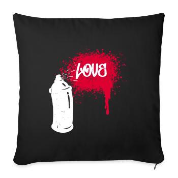 Spray Can Graffiti Sprayer Drawing Illustration - Sofa pillowcase 17,3'' x 17,3'' (45 x 45 cm) - black - Front