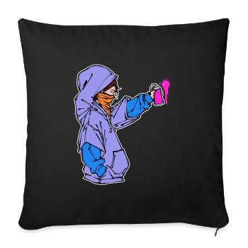 Sprayer Art Spray Can Graffiti Sketch Street Art - Sofa pillowcase 17,3'' x 17,3'' (45 x 45 cm) - black - Front