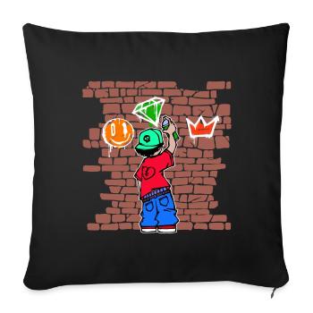 Street Art Sketch Urban Spray Can Graffiti Art - Sofa pillowcase 17,3'' x 17,3'' (45 x 45 cm) - black - Front