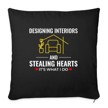 Architecte d’intérieur Décoration Design Professionnel - Housse de coussin décorative 45 x 45 cm - noir - Devant