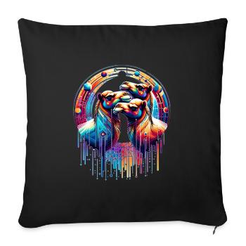 Cosmic Camels - Techno Mirage - Sofakissenbezug 45 x 45 cm - Schwarz - Vorne