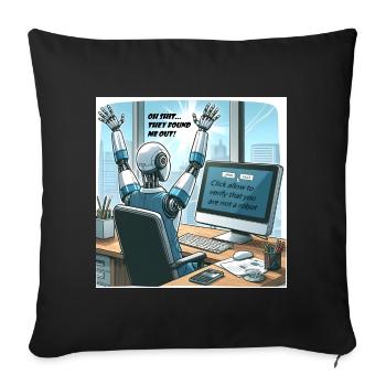 robot lol - Sofa pillowcase 17,3'' x 17,3'' (45 x 45 cm) - black - Front