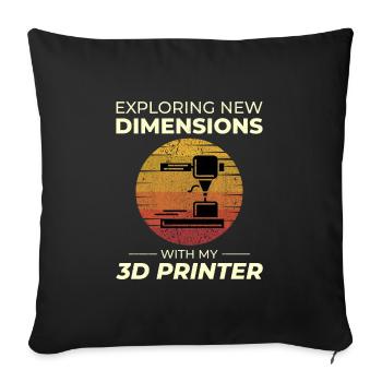 3D-Drucker 3D-Druck - Sofakissenbezug 45 x 45 cm - Schwarz - Vorne