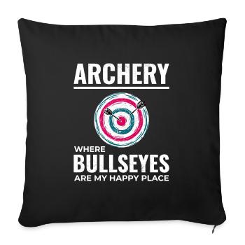 Tir à l’arc Cibles Archer Bullseye Tir Sport - Housse de coussin décorative 45 x 45 cm - noir - Devant