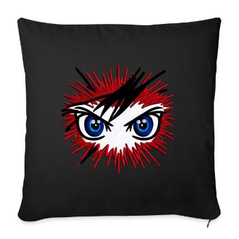 Expressive Eyes Burst Design - Sofa pillowcase 17,3'' x 17,3'' (45 x 45 cm) - black - Front