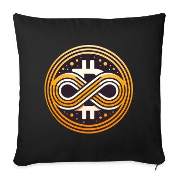 Symbole Bitcoin Valeur infinie 21 millions - Housse de coussin décorative 45 x 45 cm - noir - Devant
