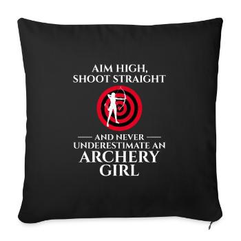 Tir à l’arc Cibles Archer Bullseye Tir Sport - Housse de coussin décorative 45 x 45 cm - noir - Devant