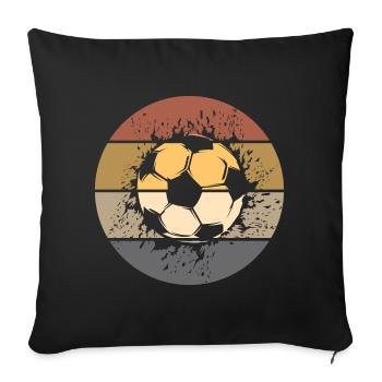 Soccer Retro Ball Soccer Fan Player Ball Sports - Sofa pillowcase 17,3'' x 17,3'' (45 x 45 cm) - black - Front