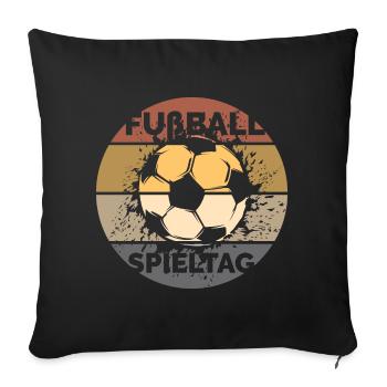 retro soccer game day ball vintage league graphic - Sofa pillowcase 17,3'' x 17,3'' (45 x 45 cm) - black - Front