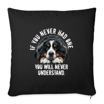 Berner Sennenhund - Sofakissenbezug 45 x 45 cm - Schwarz - Vorne