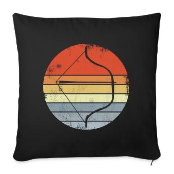 Bow and Arrow Vintage Look - Sofa pillowcase 17,3'' x 17,3'' (45 x 45 cm) - black - Front