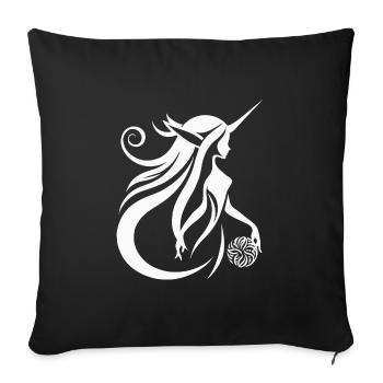 Logo stolen? Elf Unicorn Surprise - Sofa pillowcase 17,3'' x 17,3'' (45 x 45 cm) - black - Front