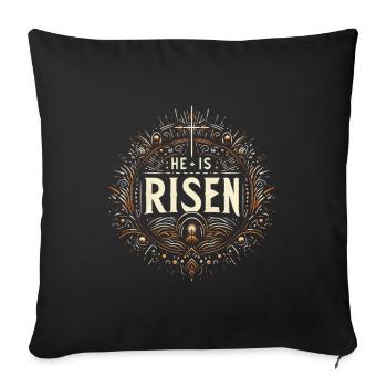 He Is Risen – Easter Ornament - Sofa pillowcase 17,3'' x 17,3'' (45 x 45 cm) - black - Front