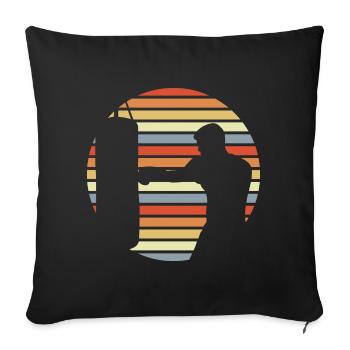Boxer Drawing - Sofa pillowcase 17,3'' x 17,3'' (45 x 45 cm) - black - Front