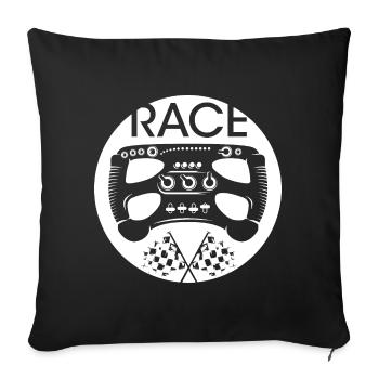 Race Steering Wheel Formula Logo Racing Cup Series - Sofa pillowcase 17,3'' x 17,3'' (45 x 45 cm) - black - Front
