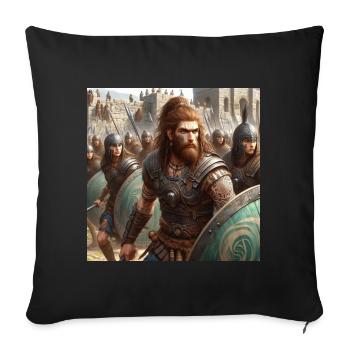 Les Celtibères défendent la Numancia - Housse de coussin décorative 45 x 45 cm - noir - Devant