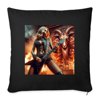 Heavy guitarist in the underworld - Sofa pillowcase 17,3'' x 17,3'' (45 x 45 cm) - black - Front