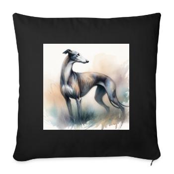 Aquarell Greyhound - Sofakissenbezug 45 x 45 cm - Schwarz - Vorne