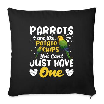Perroquet Coloré Tropical - Housse de coussin décorative 45 x 45 cm - noir - Devant