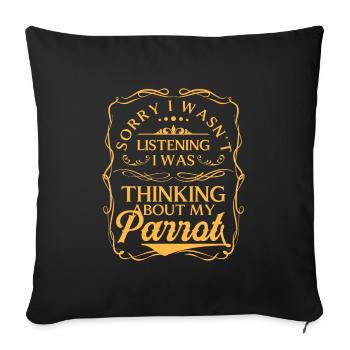 Macaw Parrot Tropics - Sofa pillowcase 17,3'' x 17,3'' (45 x 45 cm) - black - Front