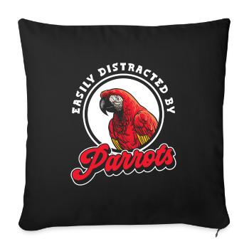 Plumes de perroquet Habitat Espèces d’oiseaux - Housse de coussin décorative 45 x 45 cm - noir - Devant