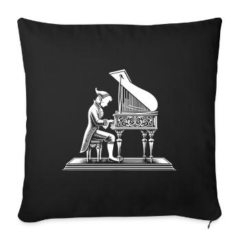 Elf am Clavichord - Sofakissenbezug 45 x 45 cm - Schwarz - Vorne