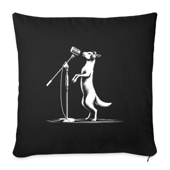Little goat at the microphone - Sofa pillowcase 17,3'' x 17,3'' (45 x 45 cm) - black - Front