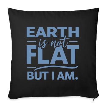 Satire Flat Earth Ironic Jokes - Sofa pillowcase 17,3'' x 17,3'' (45 x 45 cm) - black - Front