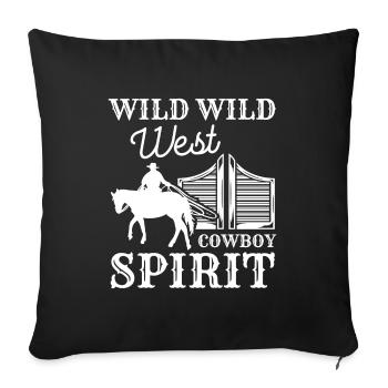 Lasso du cheval du Far West America - Housse de coussin décorative 45 x 45 cm - noir - Devant