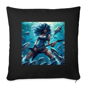 Métalleux parmi les requins - Housse de coussin décorative 45 x 45 cm - noir - Devant