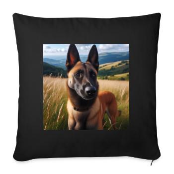 Malinois belge - Housse de coussin décorative 45 x 45 cm - noir - Devant