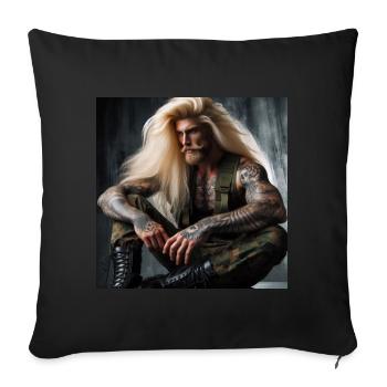 Militaire lourd - Housse de coussin décorative 45 x 45 cm - noir - Devant