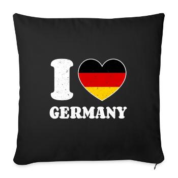 I Love Germany Heart German Flag - Sofa pillowcase 17,3'' x 17,3'' (45 x 45 cm) - black - Front