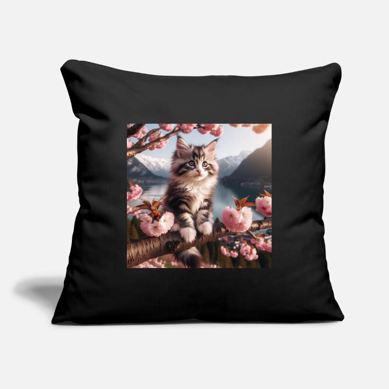 Chiot Maine Coon Chat Housse de coussin décorative 45 x 45 cm