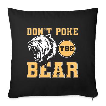 Ours nordique Grizzly Miel - Housse de coussin décorative 45 x 45 cm - noir - Devant