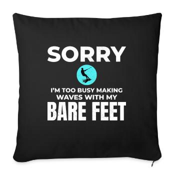 Barefoot Water Skiing Extreme Sports Barefooting - Sofa pillowcase 17,3'' x 17,3'' (45 x 45 cm) - black - Front