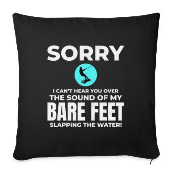 Barefoot Water Skiing Extreme Sports Barefooting - Sofa pillowcase 17,3'' x 17,3'' (45 x 45 cm) - black - Front