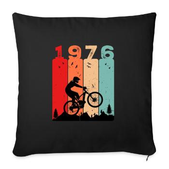 Millésime 1976 - Housse de coussin décorative 45 x 45 cm - noir - Devant