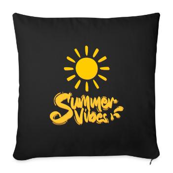 Ambiance estivale - Housse de coussin décorative 45 x 45 cm - noir - Devant