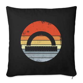 Vintage Ruler - Sofa pillowcase 17,3'' x 17,3'' (45 x 45 cm) - black - Front