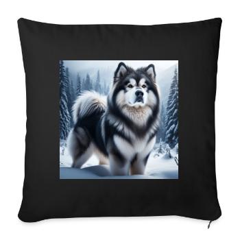 Malamute d’Alaska - Housse de coussin décorative 45 x 45 cm - noir - Devant