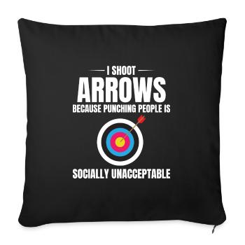 Archery Targets Archer Bullseye Shooting Sport - Sofa pillowcase 17,3'' x 17,3'' (45 x 45 cm) - black - Front