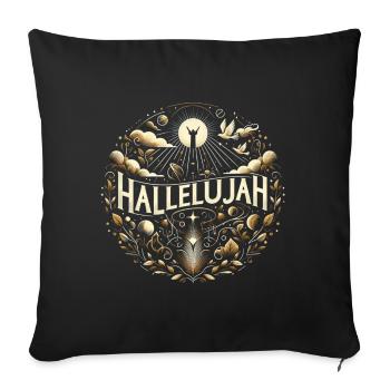 Hallelujah Kreisornament Lichtstrahlen - Sofakissenbezug 45 x 45 cm - Schwarz - Vorne
