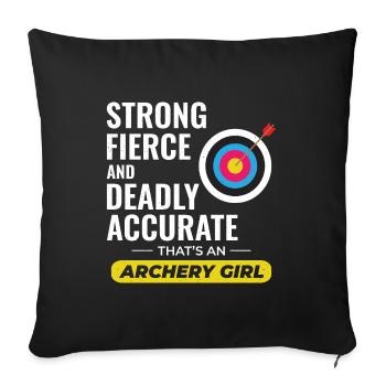 Tir à l’arc Cibles Archer Bullseye Tir Sport - Housse de coussin décorative 45 x 45 cm - noir - Devant