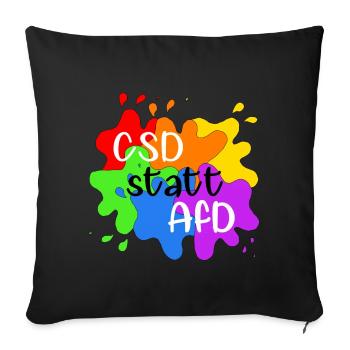 CSD statt AfD - Sofakissenbezug 45 x 45 cm - Schwarz - Vorne